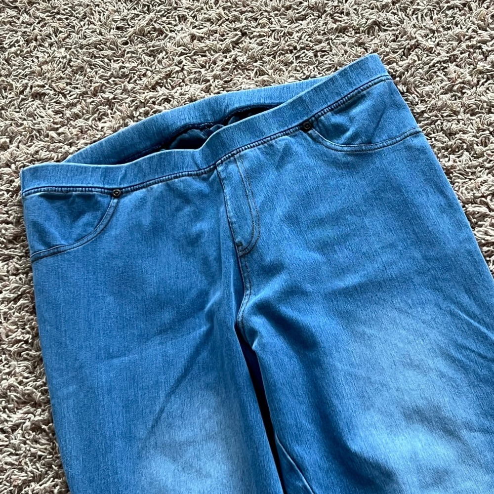 Lildy Jean Jeggings Womens L/XL Light Wash Stretch Denim Leggings High Rise Blue